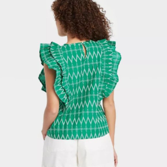 Universal Thread Ruffled Embroidered Blouse L - Picture 2 of 8